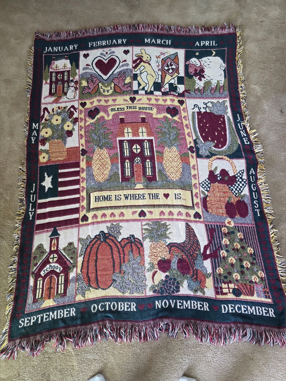 Vintage | Tapestry Throw Blanket | Seasons/Months | Guc!